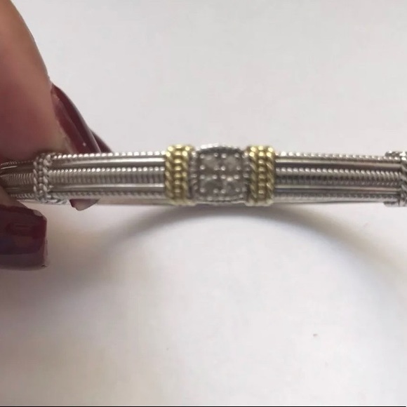 Judith Ripka Sterling 18k Diamond Cuff Bracelet - Picture 5 of 8